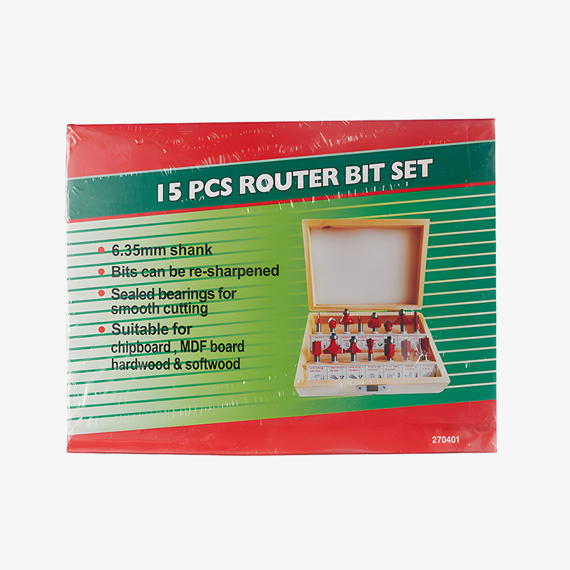 Juego de brocas para fresadora de carpintería de 15 piezas